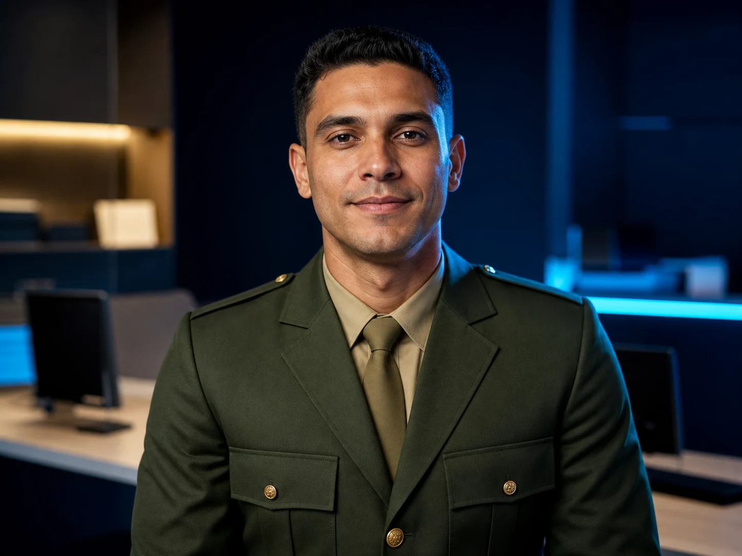 Militar brasileiro do Exército em uniforme formal verde-oliva